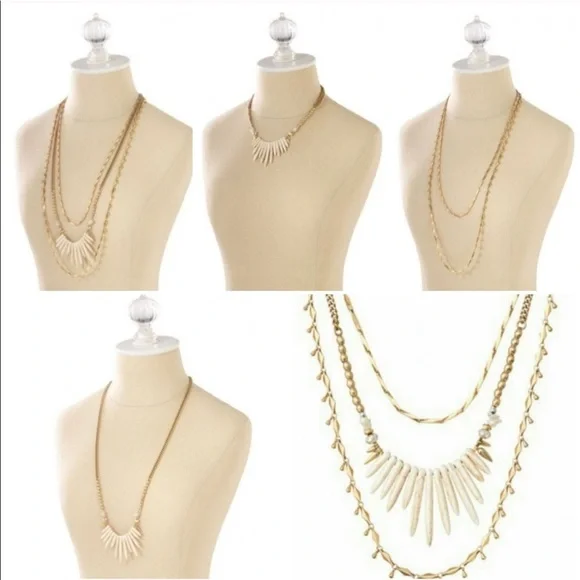 :: Stella & Dot | Versatile Howlite & Gold 5-in-1 Zuni Layering Necklace… - Picture 7 of 16